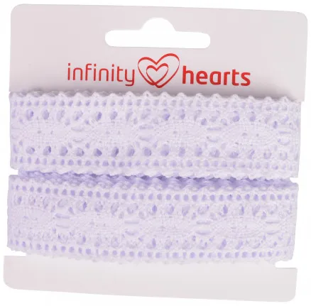 Infinity Hearts Blondebånd Polyester 25mm 01 Hvid - 5m